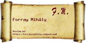 Forray Mihály névjegykártya