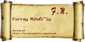 Forray Mihály névjegykártya
