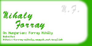 mihaly forray business card