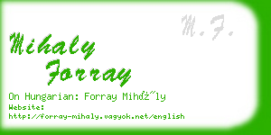 mihaly forray business card